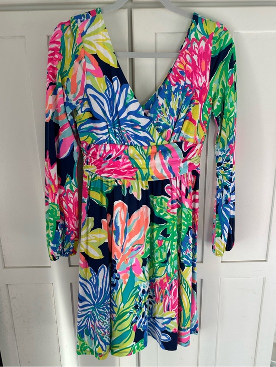 Lilly Pulitzer Dresses & Skirts - Lilly Pulitzer Long Sleeve Surplice Cinch Waist Floral Dress Small